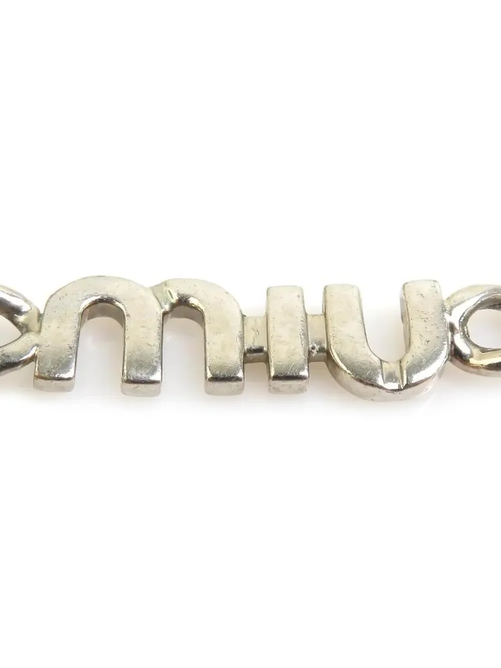Auth Miumiu Necklace White/Silver Faux #329703M38B